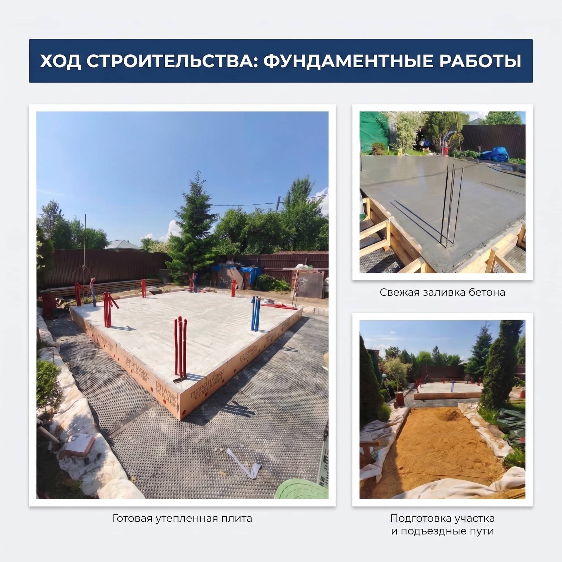 Фундамент частного дома на этапе строительства